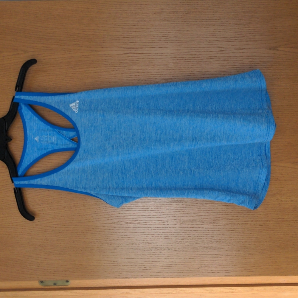 Adidas climalite Open Racerback Tank, Blue, Medium